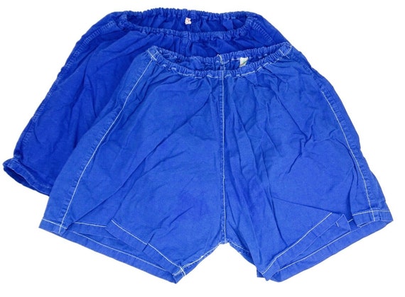 Vintage 26-32 Indigo Leisure Cotton Shorts | Wais… - image 2