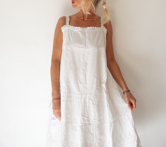 Vintage Antique French Linen Slip Dress | Antique… - image 6