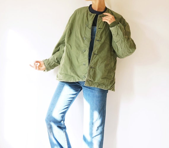 Vintage Military Cotton Quilted Swedish Liner Jack