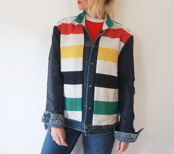 Vintage Levis Hudson Bay Denim Reversible Jacket … - image 4