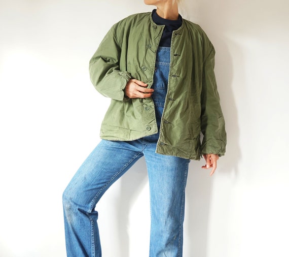 Vintage Military Cotton Quilted Swedish Liner Jack