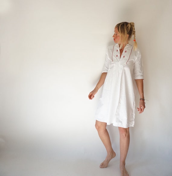 Vintage French Antique White Cotton Shirt | Edwar… - image 2