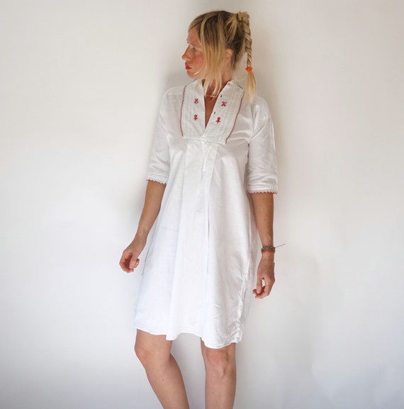 Vintage French Antique White Cotton Shirt | Edwar… - image 3