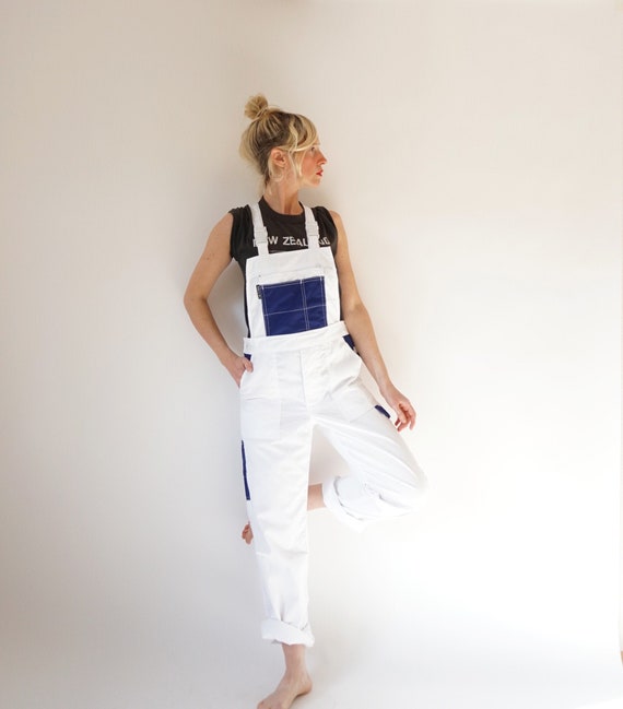 Vintage White Blue French Workwear Overalls | Pain