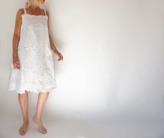 Vintage Antique French Linen Slip Dress | Antique… - image 5