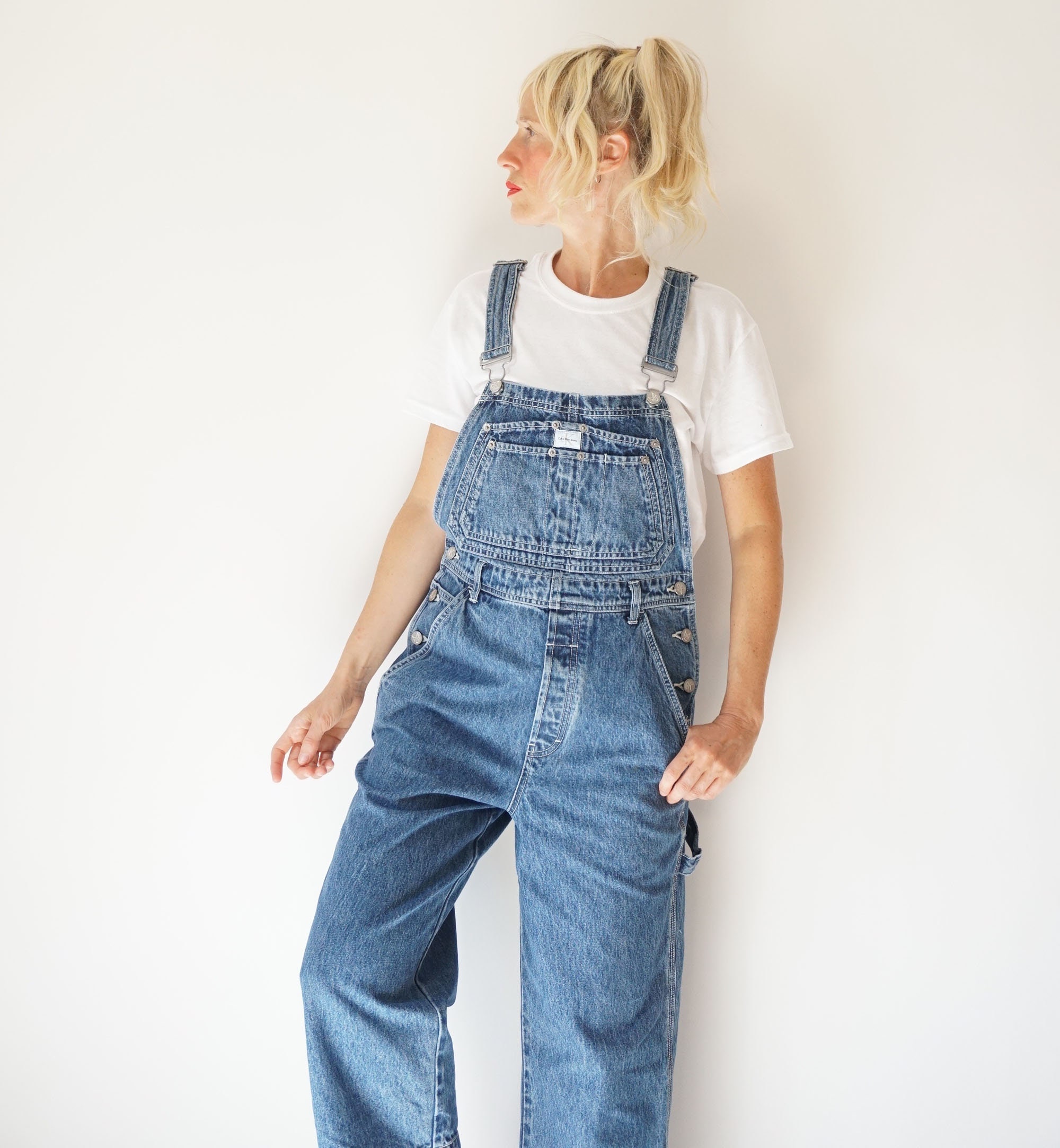 Vintage Calvin Klein Overalls 32w 70s Medium Blue - Etsy