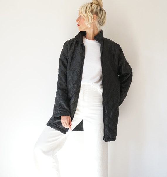 Vintage Military Black Quilted Liner Jacket Parka