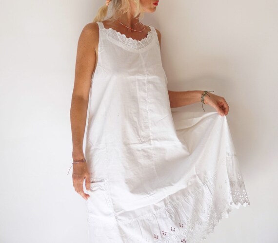 Vintage Antique French Linen Slip Dress | Antique… - image 7