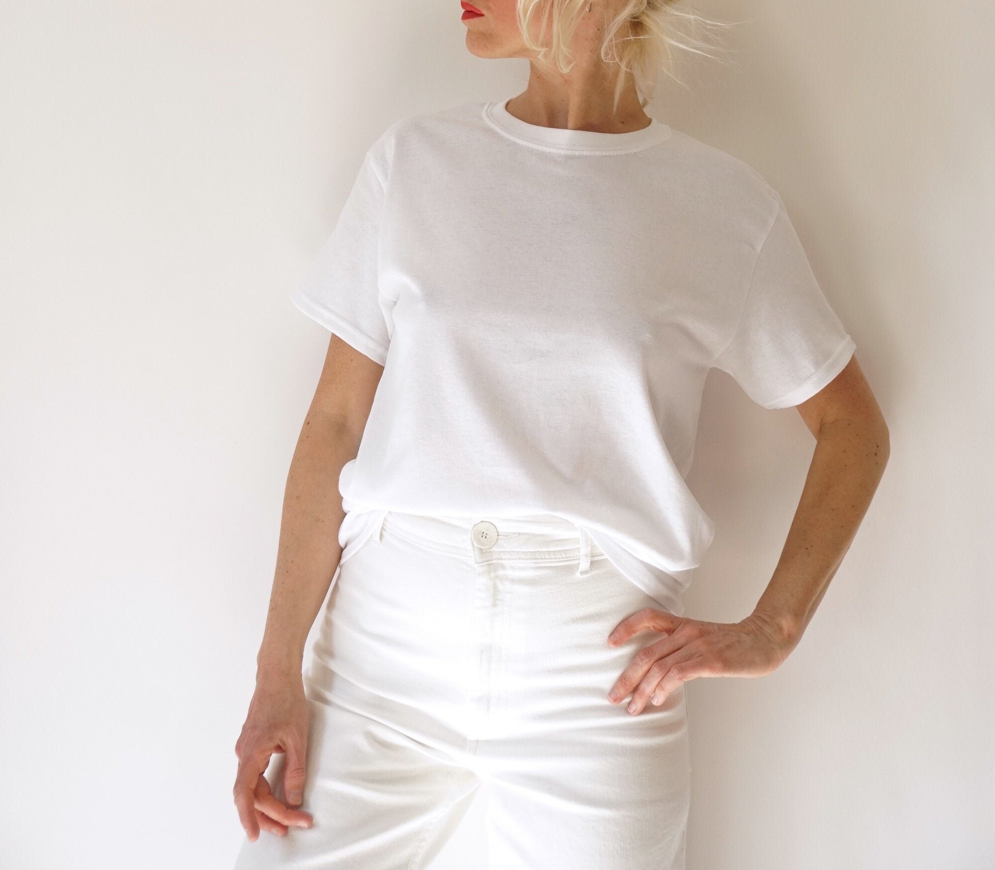 Vintage Plain White T Shirt Perfect Cotton Tee Crewneck - Etsy