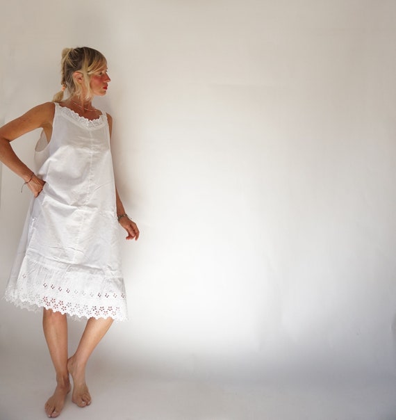 Vintage Antique French Linen Slip Dress | Antique… - image 3