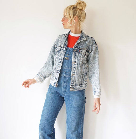 Vintage Levis Apple Jeans Jacket Reworked Bleached Denim Levi's