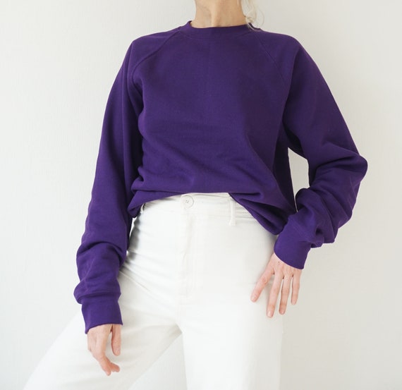 Vintage Purple Raglan Sweatshirt | 80s Purple Aube
