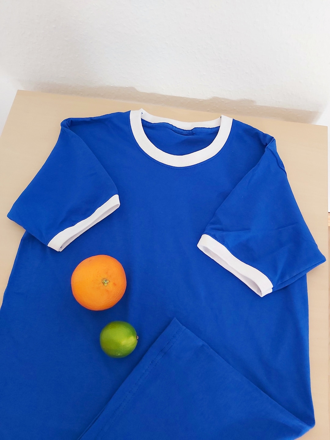 Vintage Royal Blue White Ringer T Shirt | Crewneck Tee Cotton | 100% ...