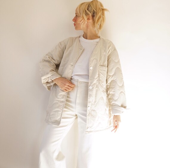 Vintage Arctic Crème Quilted Liner Jacket | Off Wh