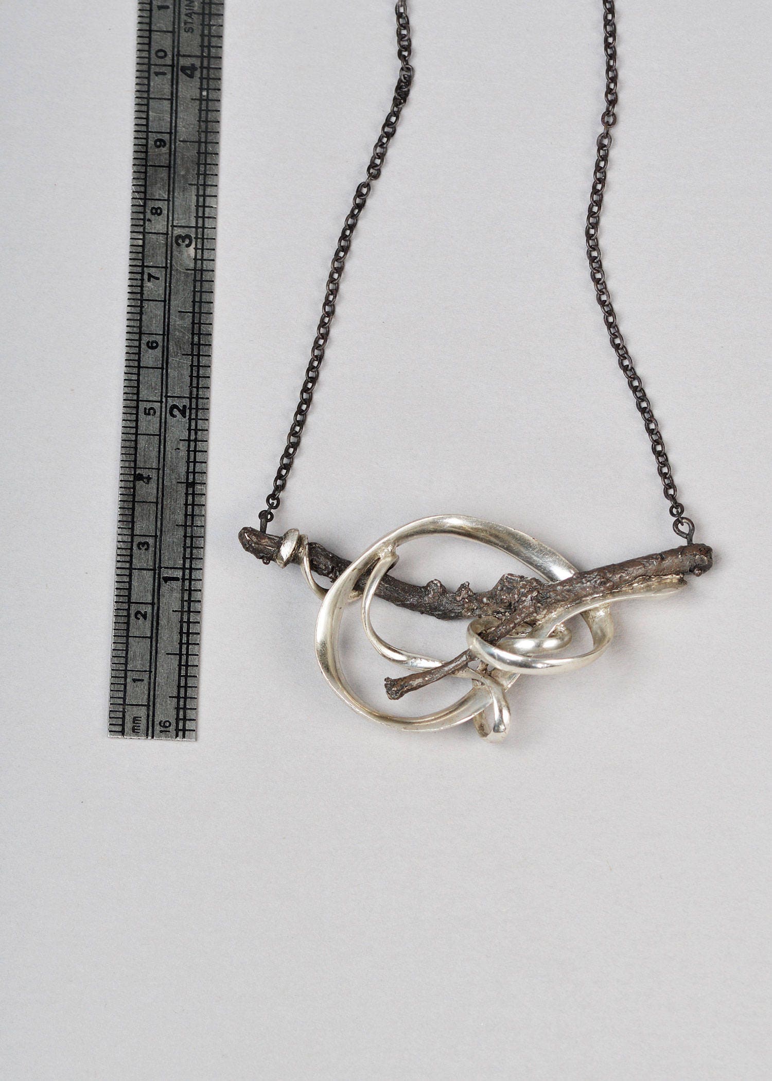 Victoria Necklace Botanical Sterling Silver Pendant, Handmade Art