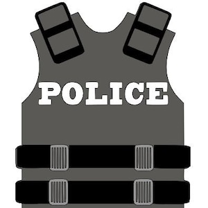 Polizei Body Armor, Bullet Proof Vest HTV Eisen-auf/Transferpresse SVG schneidbar Aufkleber Datei, sofortiger Download