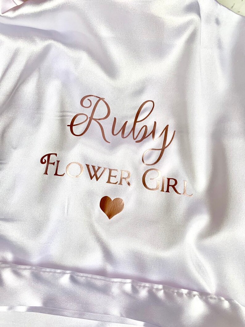 Personalised Flower Girl Gift Set Hamper Box Satin Robe Glass Etsy