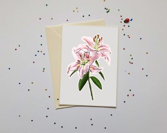 Stargazer Lily Greeting Card | Mother's Day Card