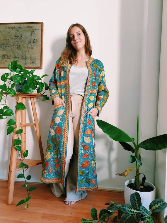 Beautiful 1960's vintage cotton Afghan embroidered