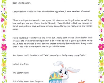 easter bunny letter etsy