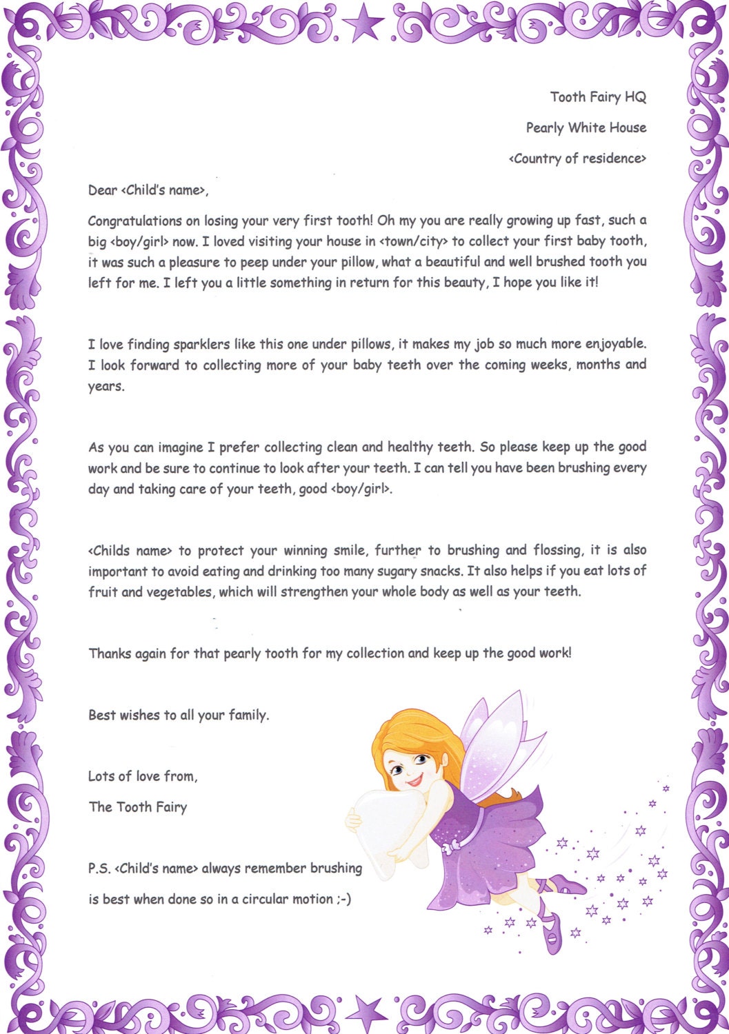 letters from the toothfairy letters from the toothfairy