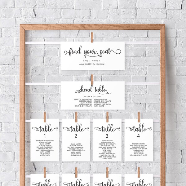 Table Seating Chart Template 4 Tables Etsy Israel Table Seating Chart Template 4 Tables Etsy Israel