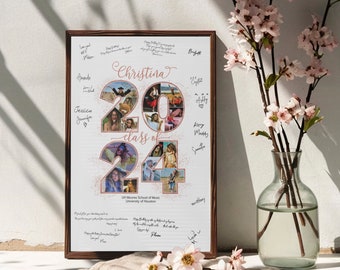 Graduation signature board, Guest signing board with pictures, Graduation guest book alternative, Guest sign in graduation, DIGITAL FILE!!!