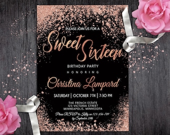rose invitation etsy