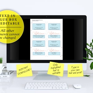 Printable Rose Gold Place Cards