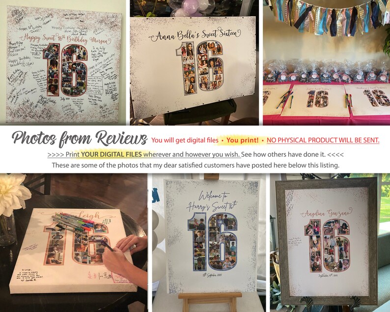 Sweet 16 Guest Book Alternative Sweet Sixteen Photo Guest Etsy