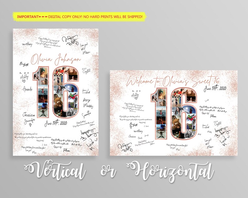 Sweet 16 Guest Book Alternative Sweet Sixteen Photo Guest Etsy
