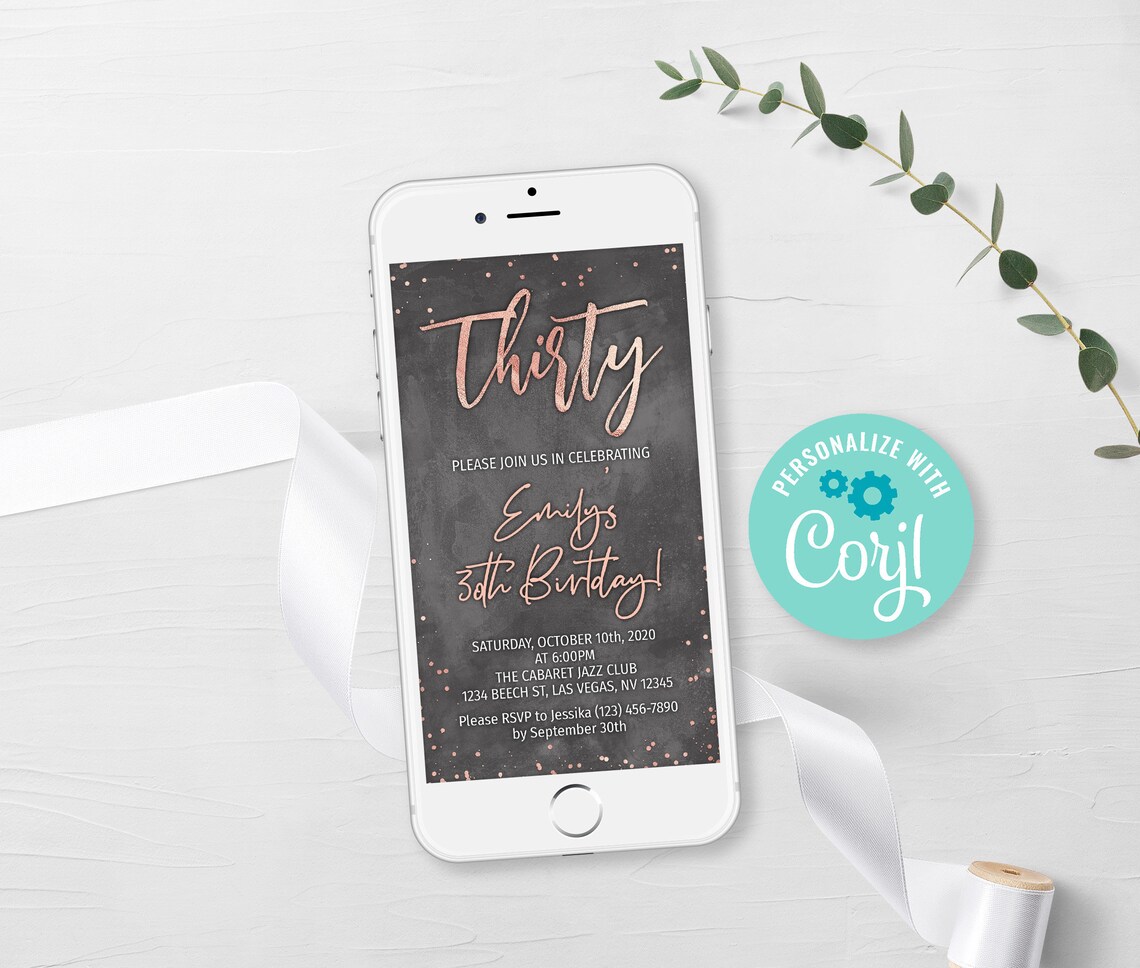 Electronic Birthday Invitation Text Message Invite Digital Etsy