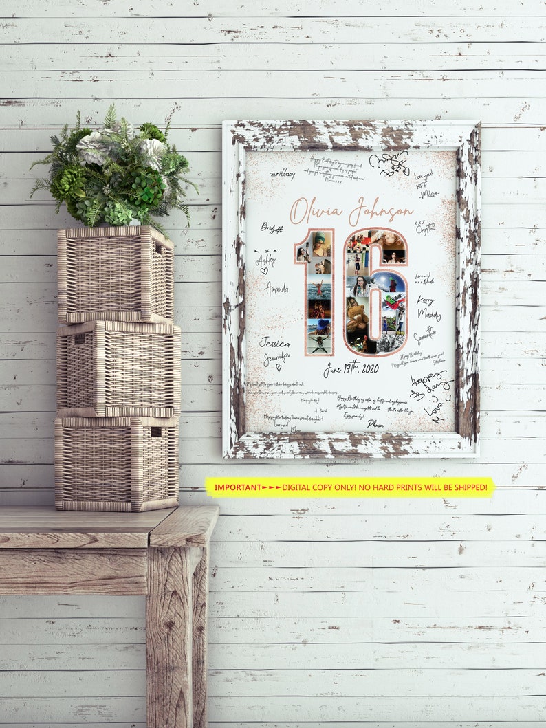 Sweet 16 Guest Book Alternative Sweet Sixteen Photo Guest Etsy