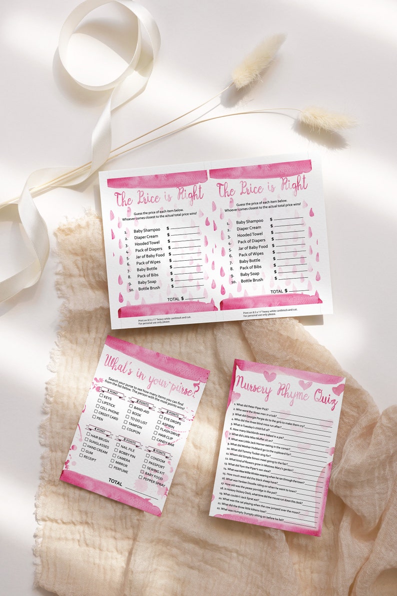 CLEARANCE SALE Baby Shower Games Bundle Baby Girl Shower - Etsy