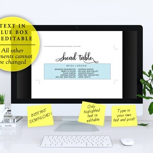 Printable Wedding Seating Chart Template 5x7 4x6 and 3.5x5 - Etsy