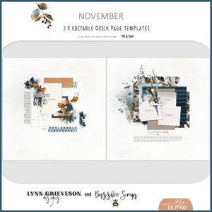 November Digital Quick Page Templates