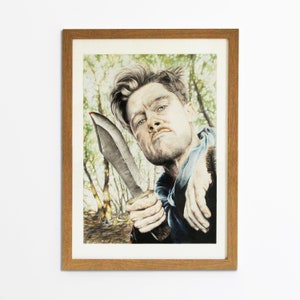 Oryginalny portret Aldo Raine&#39;a (Brad Pitt). Bękarty wojny. Oryginalna praca. A-krytykSztuka