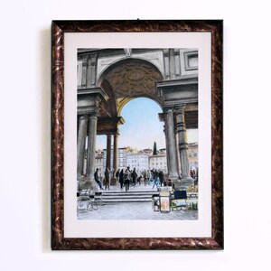 Uffizi. Firenze. Opera Originale. Matite e China su Carta. A-criticArt