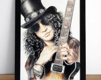 Slash original Portrait. Hand-signed. A-criticArt