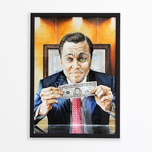 Jordan Belfort (Leonardo DiCaprio) Original Portrait. The Wolf of Wall Street. Hand-signed. A-criticArt