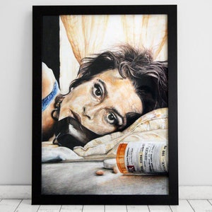 Ritratto Originale di Marla Singer (Helena Bonham Carter). Fight Club. Matita e china su carta. A-criticArt