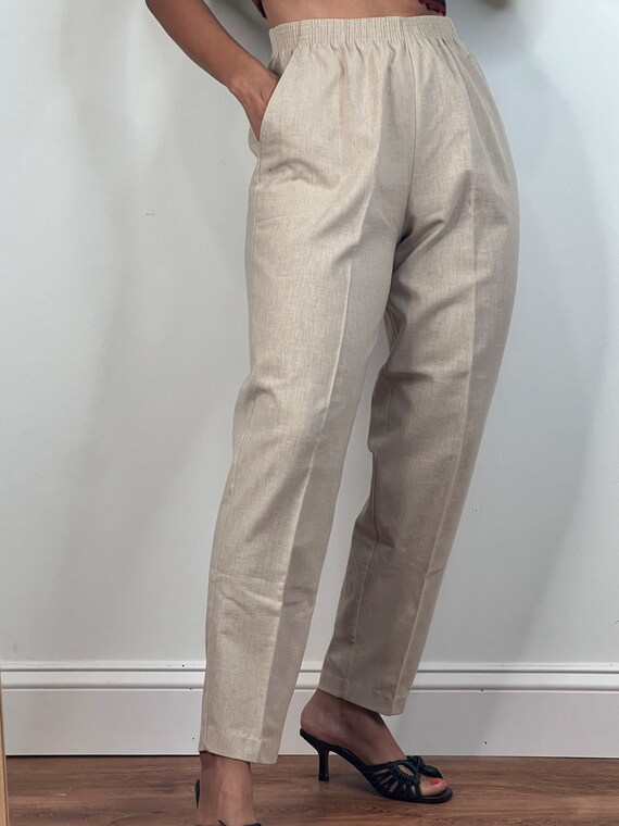 Vintage Beige High waisted Trousers - image 3
