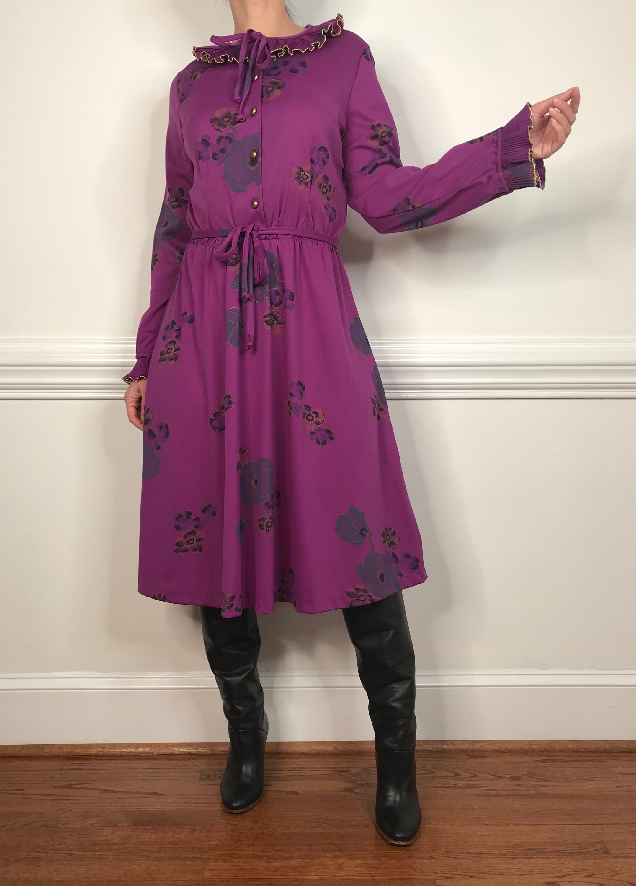 Vintage Midi Dress Jcpenny Fashion XS/ M Etsy