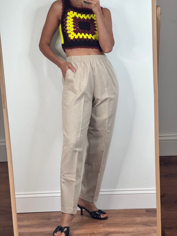 Vintage Beige High waisted Trousers - image 5