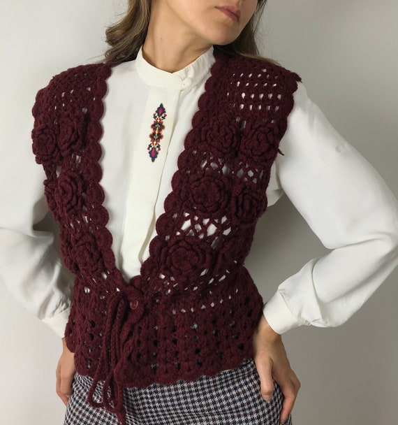 Vintage Crochet Cardigan - image 1