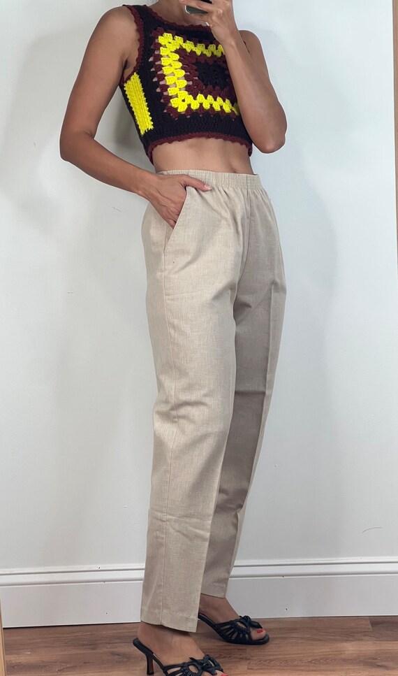 Vintage Beige High waisted Trousers - image 4