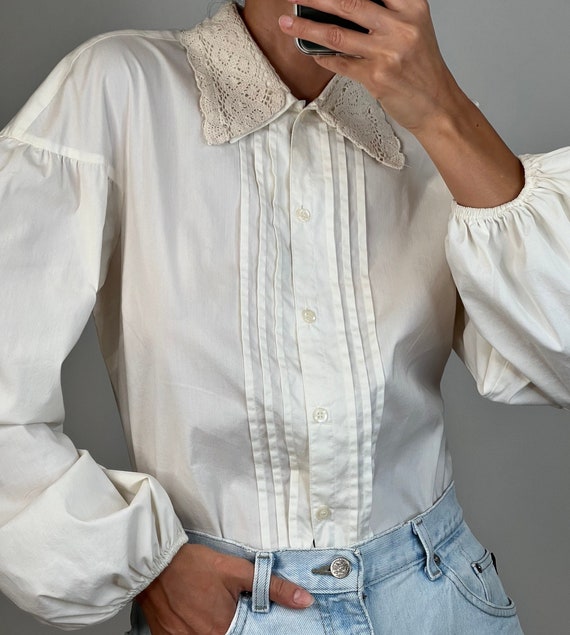 Vintage Collared Cotton Shirt - image 1