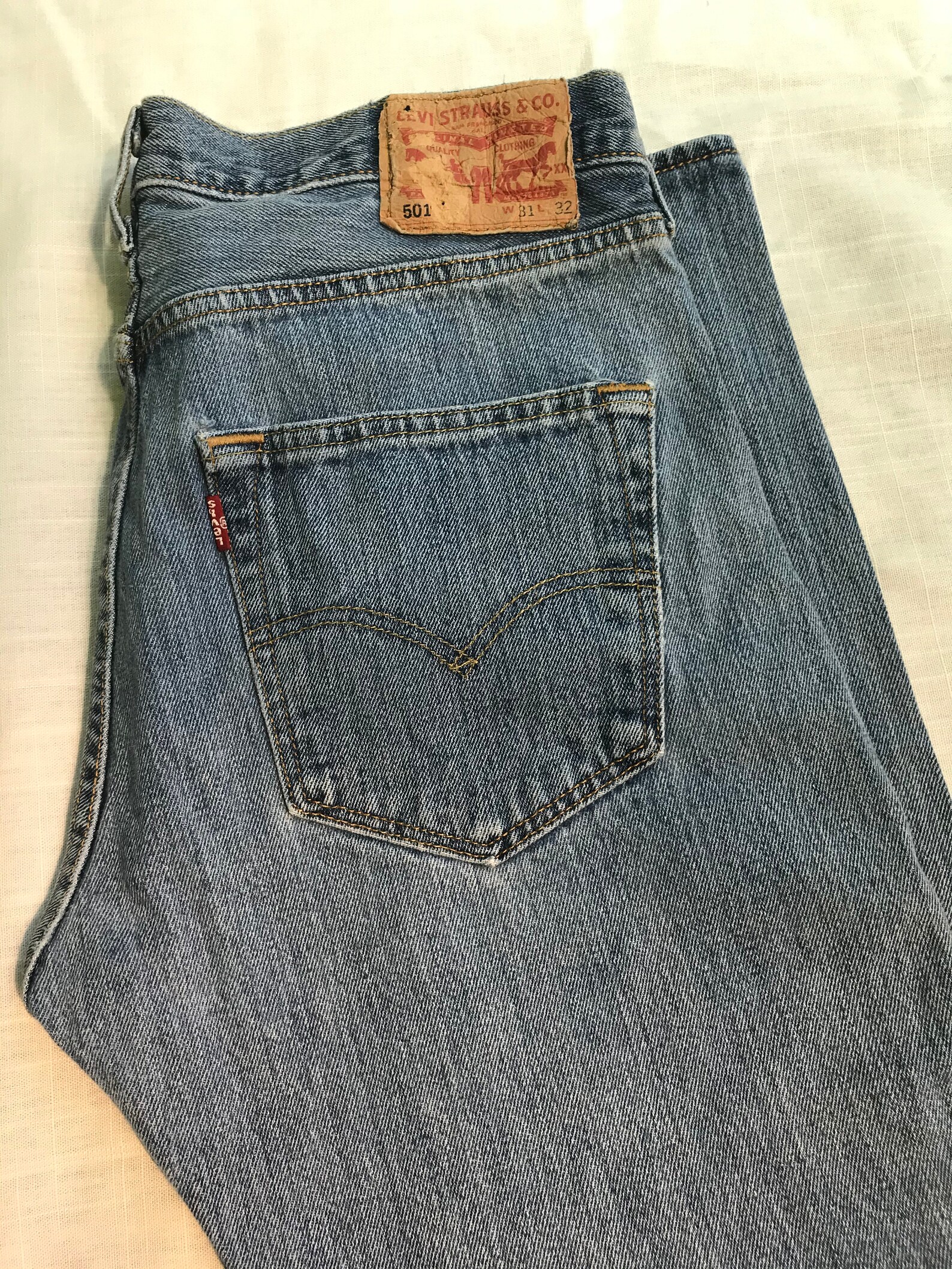 Vintage Levi's 501 en Light Wash W31 L32 | Etsy