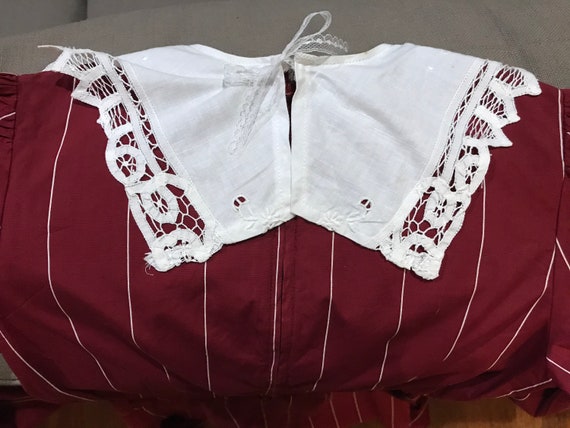 Vintage Cotton Dress/ Pilgrim Collar/ Rare - image 2