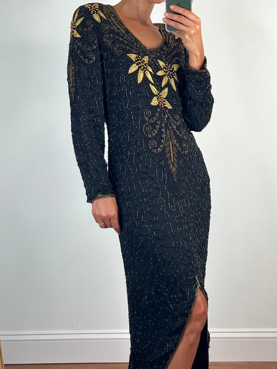 Magnificent Vintage Silk Beaded Dress - image 3